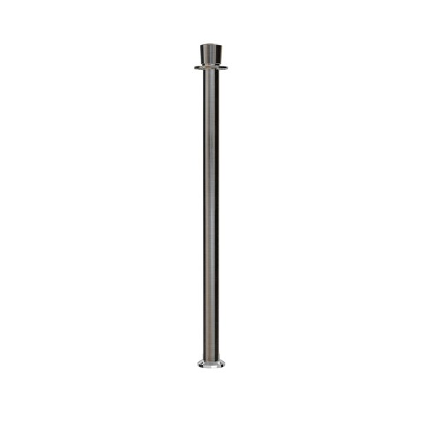 Montour Line Stanchion Post and Rope Fixed Base Sat.Steel Post Crown Top CXF-SS-CN